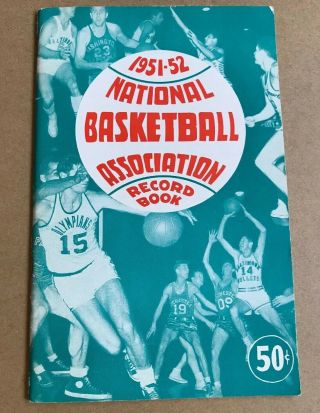 1951 - 52 Nba Basketball Record Book Rochester Royals Champs - Bob Cousy - Rookie