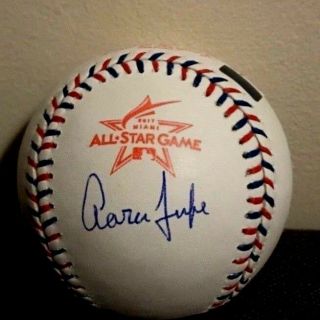 Certified Aaron Judge Ny Yankees Signed 2017 All - Star Game Baseball With