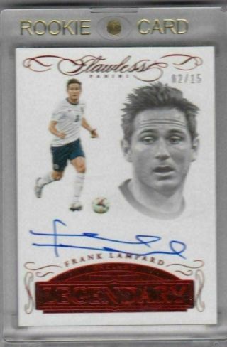 Frank Lampard 2015 - 16 Panini Flawless Soccer Red Legendary Auto 02/15