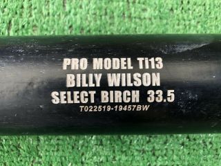 Cleveland Indians Billy Wilson Game Baseball Bat
