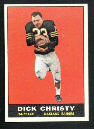 1961 Topps Football Card 184 Dick Christy - Oakland Raiders