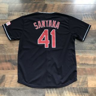 Cleveland Indians Carlos Santana Adult Mens Xl Baseball Jersey Promo Shirt 41