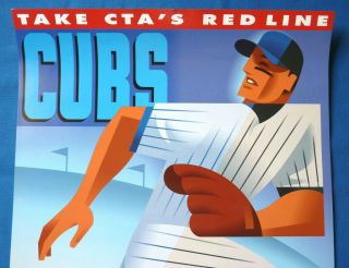 2017 Chicago CTA Red Line Train Poster Baseball White Sox Cubs Crosstown Series 2