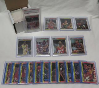 1987 - 88 Fleer Basketball Complete Set 1 - 132 & Stickers W/ Michael Jordan Psa 9