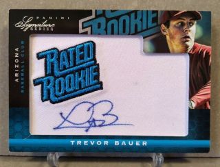 2012 Trevor Bauer National Treasures Rpa Rc Patch Auto /99 Indians Nt Signed Rr