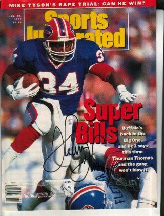 Thurman Thomas Autographed Sports Illustrated Cover Nfl Buffalo Bills Hof