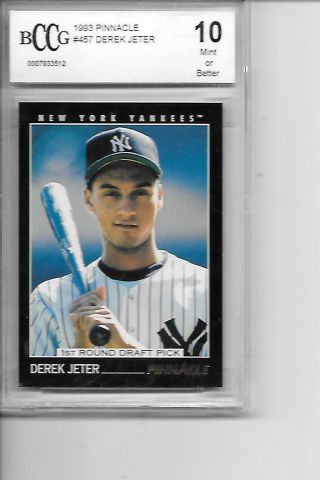1993 Pinnacle Derek Jeter Rookie Card Bccg 10