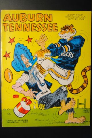 1966 Auburn Tigers Vs Tennessee Volunteers Football Program - Forrest Blue