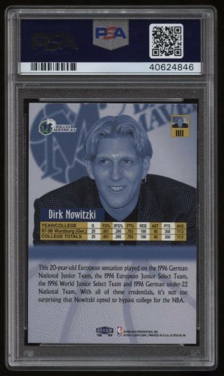 1998 Ultra 118 Dirk Nowitzki rookie PSA 7 PSA/DNA auto 2