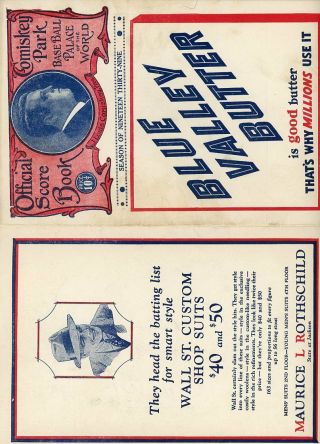 1939 Chicago White Sox Scorecard Vs Detroit Tigers -
