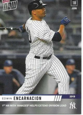 Edwin Encarnacion 2019 Topps Now 1st Hr With Yankees