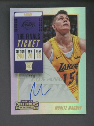 2018 - 19 Panini Contenders The Finals Ticket Moritz Wagner Rc Rookie Auto /49