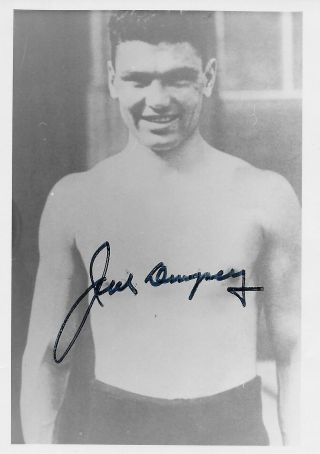 Jack Dempsey Signed 3.  5 X 5 Photo Authentic Autograph