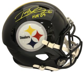 Steelers Rod Woodson " Hof 09 " Signed Full Size Speed Rep Helmet Bas Witness