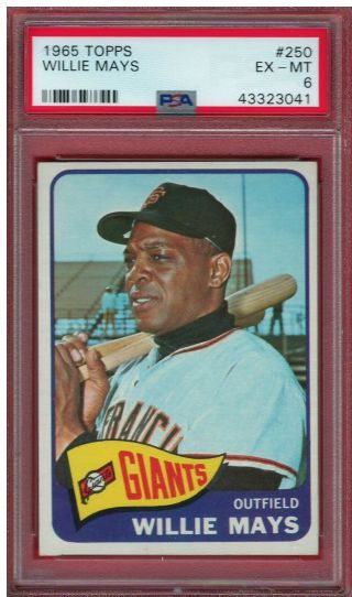 1965 Topps Willie Mays 250 Psa Grade 6 Ex - Mt Cond.  " Awesome "