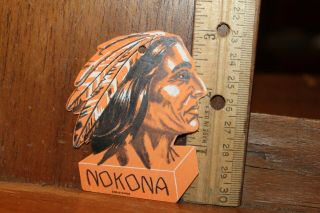 Vintage Nokona Athletic Goods Tag Indian Head Die Cut Trade Card