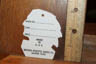 Vintage Nokona Athletic Goods Tag Indian Head Die Cut Trade Card 3