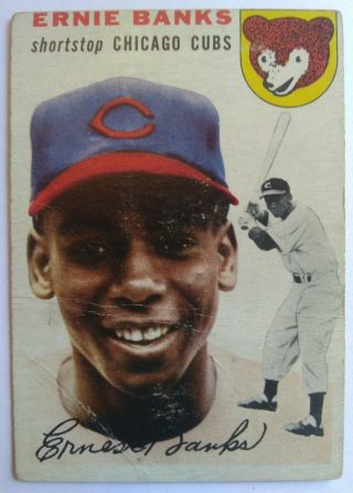 1954 Topps Ernie Banks Rookie 94 Chicago Cubs Baseball Card Obo