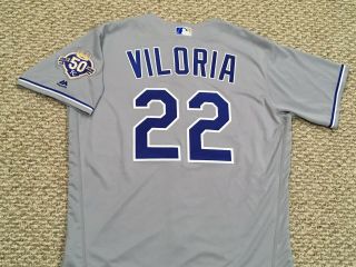 Viloria Size 46 22 2018 Kansas City Royals Game Jersey Issued Gray 50 Yrs Patch