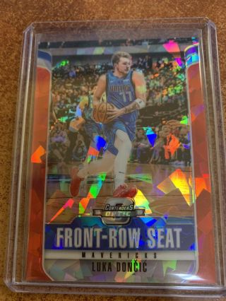 2018 - 19 Panini Contenders Optic Luka Doncic Front Row Seat Red Cracked Ice Rc