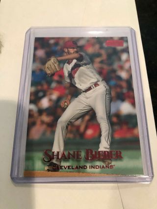 2019 Topps Stadium Club Shane Bieber Red Foil Cleveland Indians Baseball Card