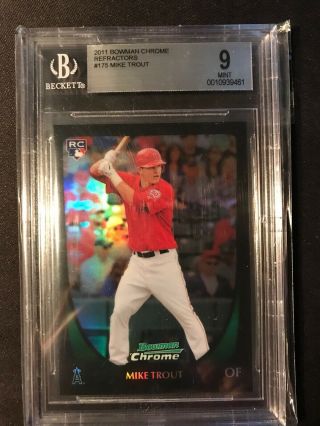 2011 Bowman Chrome Mike Trout Refractor 175 Bgs 9