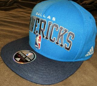 Adidas Nba Dallas Mavericks Official Team Headwear Snapback Cap Hat - Sewn Emblems