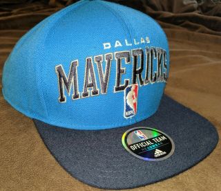 ADIDAS NBA Dallas Mavericks Official Team Headwear Snapback Cap Hat - Sewn Emblems 3