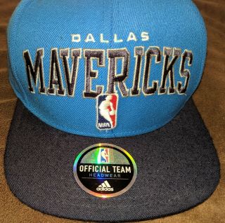 ADIDAS NBA Dallas Mavericks Official Team Headwear Snapback Cap Hat - Sewn Emblems 4