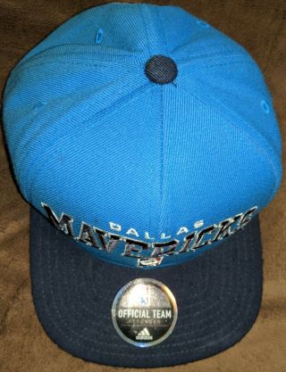 ADIDAS NBA Dallas Mavericks Official Team Headwear Snapback Cap Hat - Sewn Emblems 5