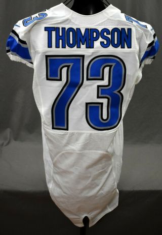 2012 Thompson 73 Detroit Lions Game Worn Jersey W/ Wcf Patch Lelands Loa