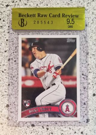 2011 Topps Update Mike Trout Rookie Rc Us175 Bgs (rcr) 9.  5