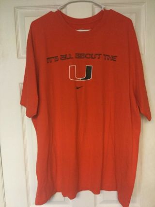 Ncaa University Of Miami Hurricanes “it’s All About The U” T Shirt Xxlarge