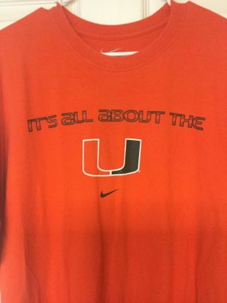 NCAA University Of Miami Hurricanes “It’s All About The U” T Shirt XXLarge 2