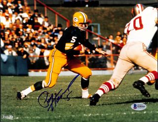 Packers Paul Hornung Authentic Signed 8x10 Photo Versus 49ers Autographed Bas