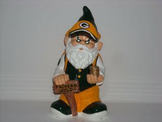 Green Bay Packers Childrens Gnome Piggy Bank Statue Figurine Limited Edition