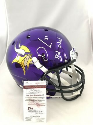 Minnesota Vikings Dalvin Cook Signed Inscribed Skol Schutt Fullsize Helmet Jsa