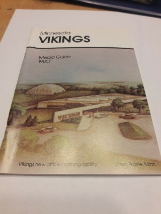 1980 Nfl Football Minnesota Vikings Media Guide Record Book