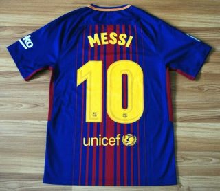 10 Messi Barcelona Spain Football Shirt 2017 - 2018 Home Jersey Nike Size Small