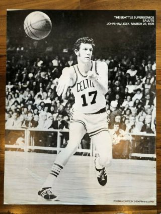 John Havlicek Boston Celtics 1978 Poster Seattle Sonics Giveaway