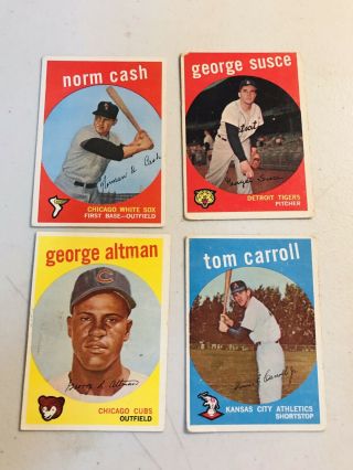 1959 Topps Baseball Vg - Ex 509 Norman Cash