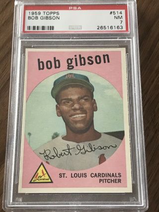 1959 Topps Bob Gibson Psa 7 Near Rookie Rc 514 Baseball Card