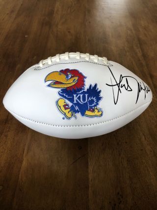 Kansas University Les Miles Signed Ku Football Autograph Authentic Ku Jsa