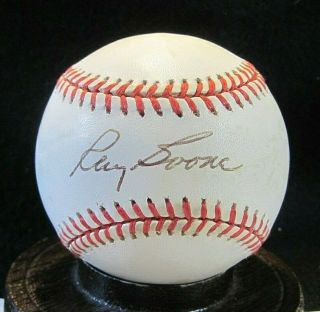 Ray Boone Signed Oal Baseball W/coa 1948 Cleveland Indians,  Detroit Tigers