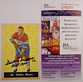 Dickie Moore Signed Autograph 1960 - 61 Parkhurst Hockey Card Jsa