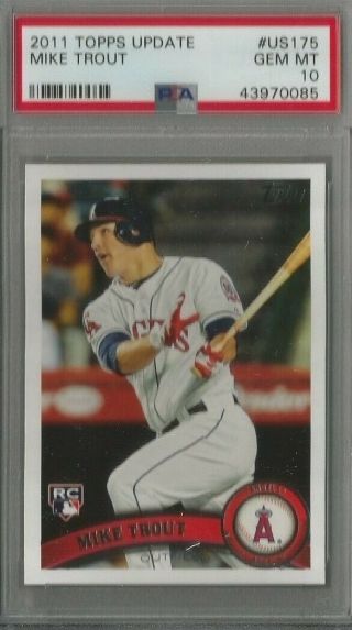 2011 Topps Update Mike Trout Rookie Card Us175 Psa Gem 10