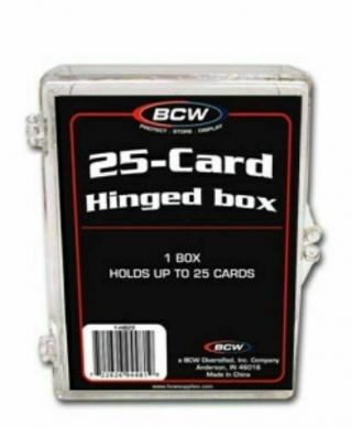 (5 Pk) Bcw 25 Count Hinged Trading Card Box