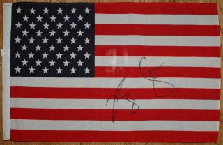 Serena Williams And Venus Williams Signed 11x17 Inches United States Flag Proof