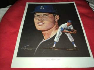 Joe Moeller Los Angeles Dodgers 1962 8 1/2 " X 11 " Union 76 Volpe Portrait Prin