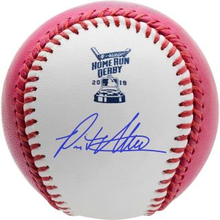 Pete Alonso York Mets Signed 2019 Home Run Derby Pink Moneyball Baseball